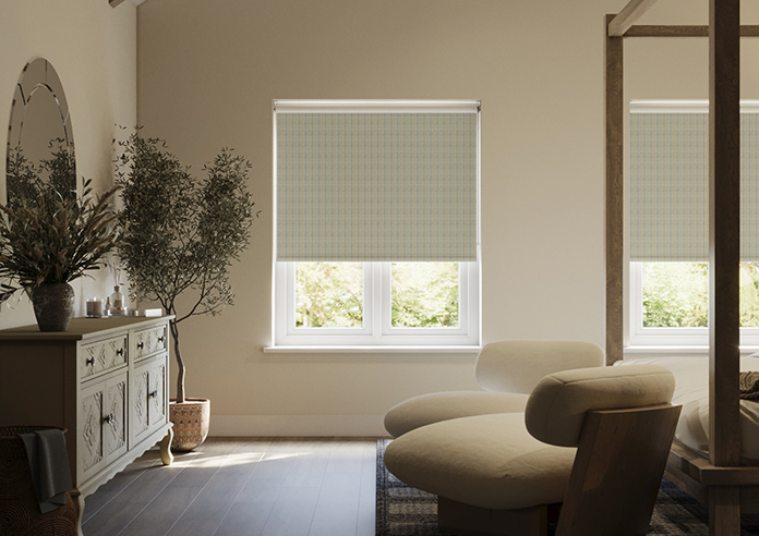 Emily Bond George Stripe, Indigo - Roller Blind - Image 3